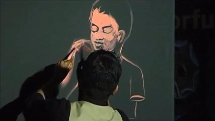 Vilas Nayak painting 'Every Child is Special' for India Inclusion Summit