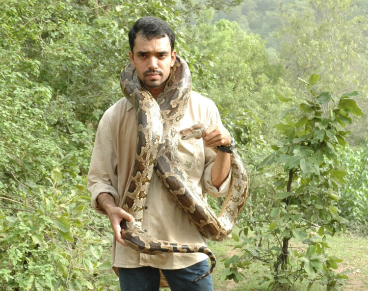 Photo of Sanjiv Gohil with a snake