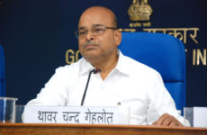 The Union Minister for Social Justice and Empowerment, Shri Thaawar Chand Gehlot addressing a press conference, in New Delhi on September 17, 2014.